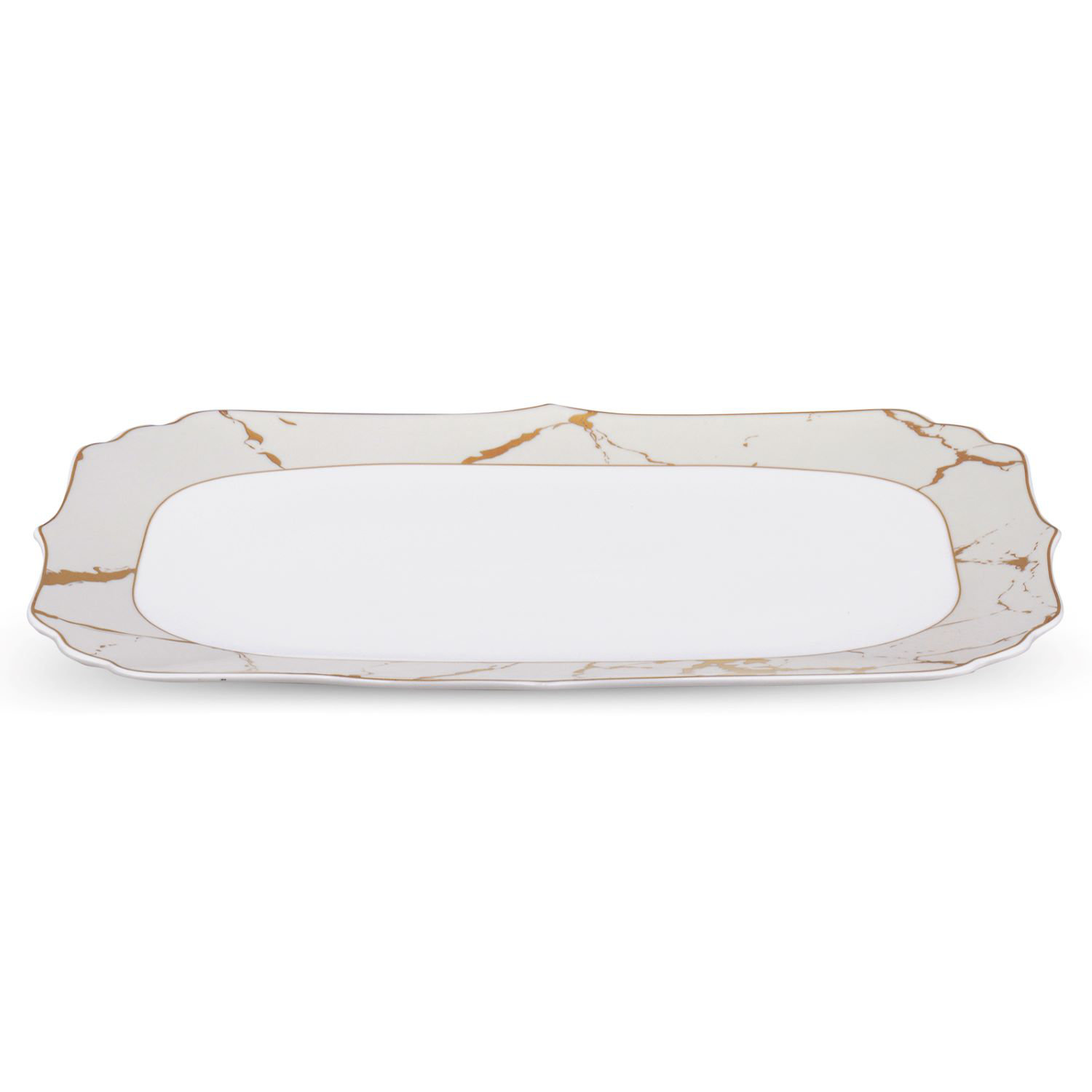 Rosdorf Park Cream Marble Bone China Oval Platter 14" Wayfair
