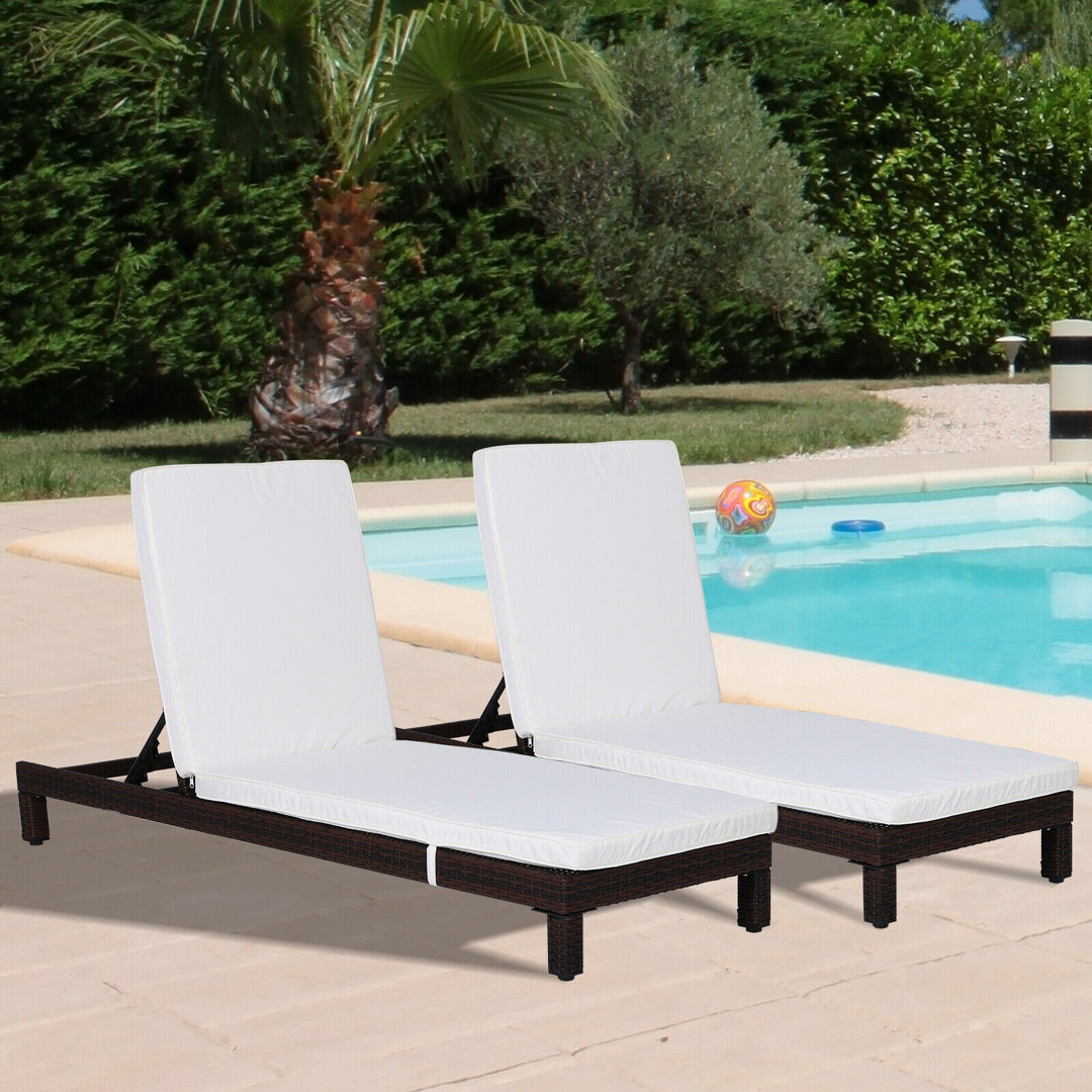 Ebern Designs Verstellbare Gartenliege Delioara mit Auflage