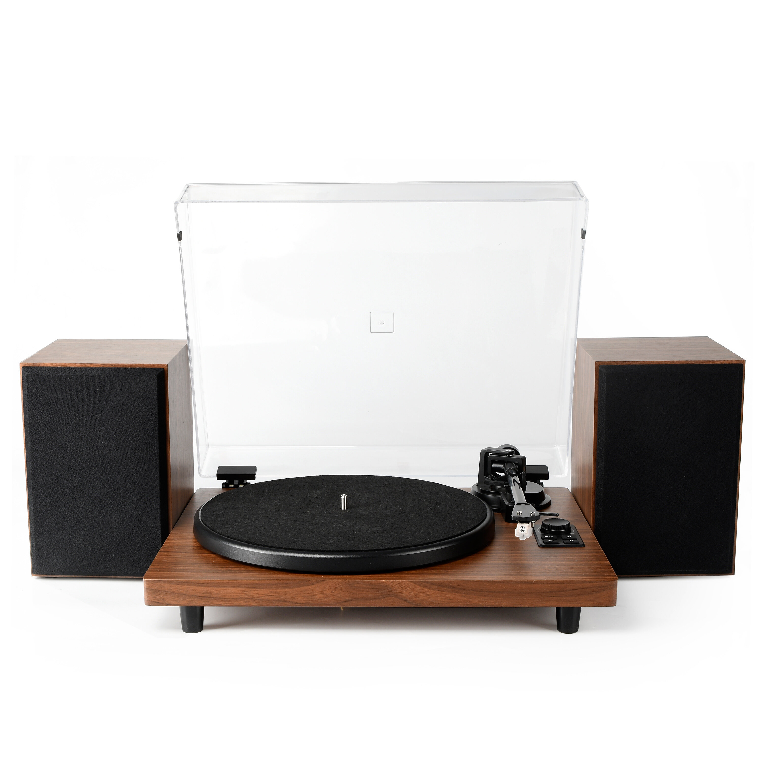 Vinyl Record Player With Magnetic Cartridge & Adjustable Counter  Weight,Wireless Bluetooth Turntable Hifi System With 36 Watt Detachable  Speakers For