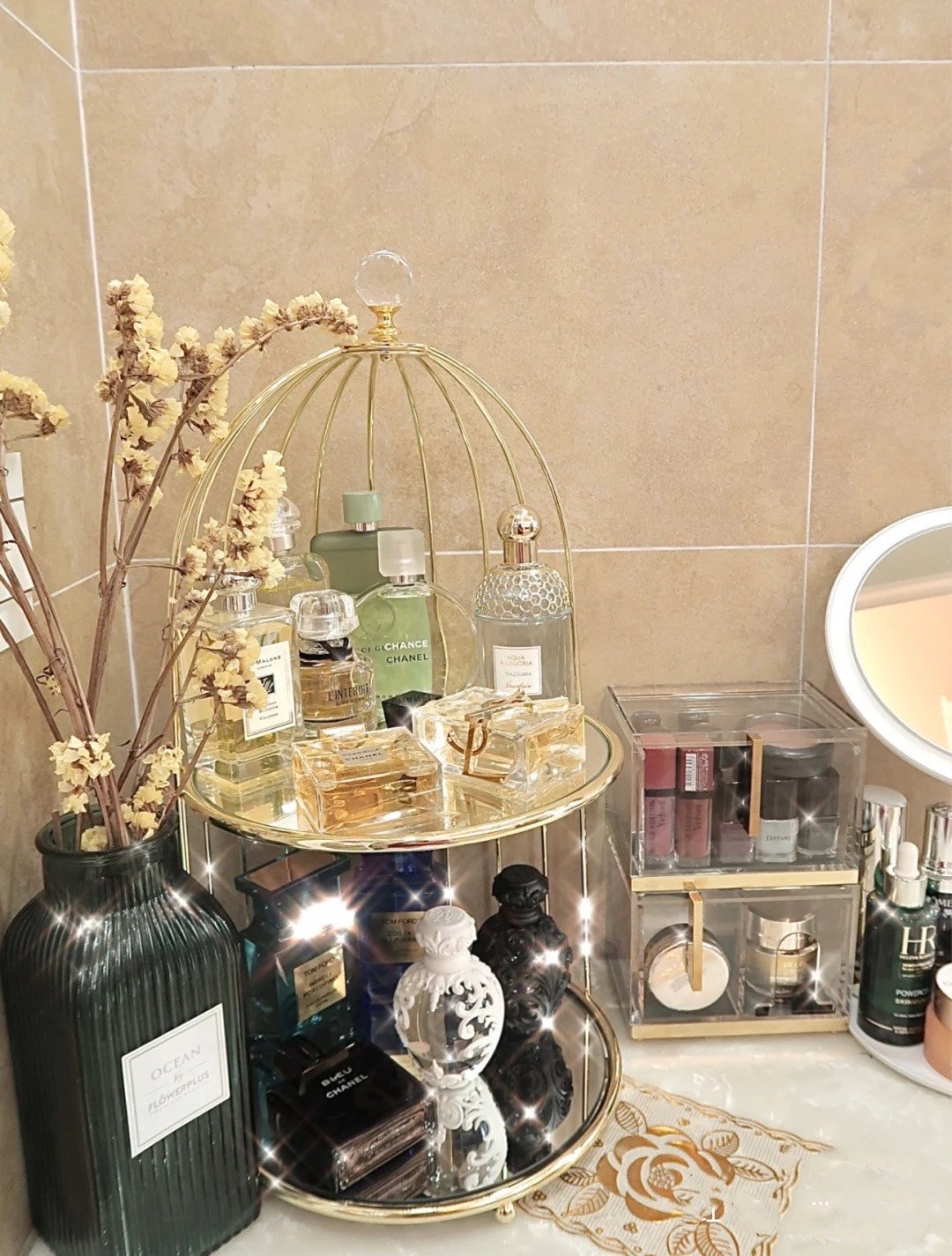 House of Hampton® Eberto Birdcage Style Makeup Organizer Wayfair