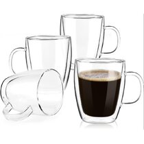Final Touch Double Walled Insulated Coffee GLASS Mug Cup For Coffee & Tea 300ml 