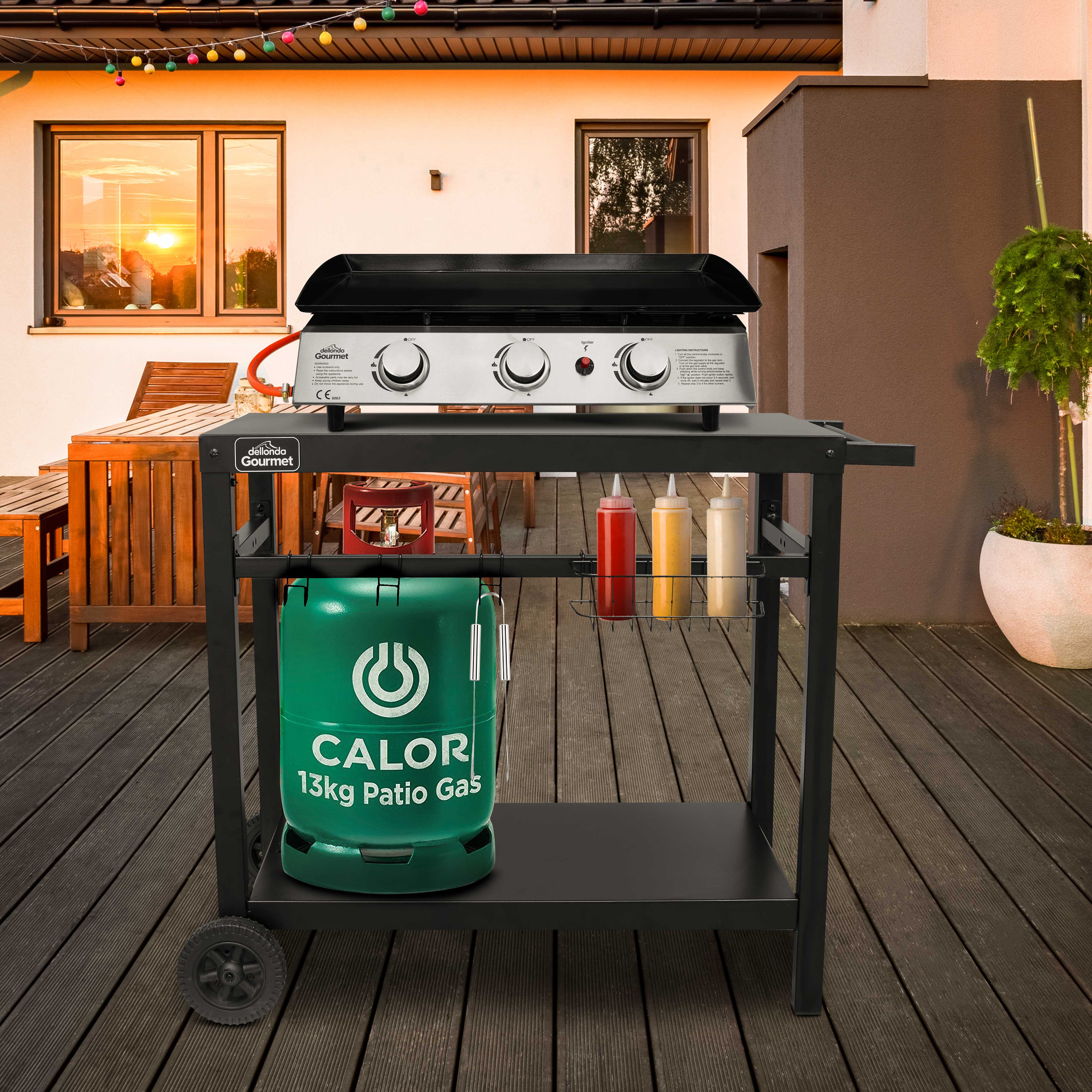 Sealey Dellonda 3 Burner Portable Gas Plancha, Cover & Trolley DG250 main image 0