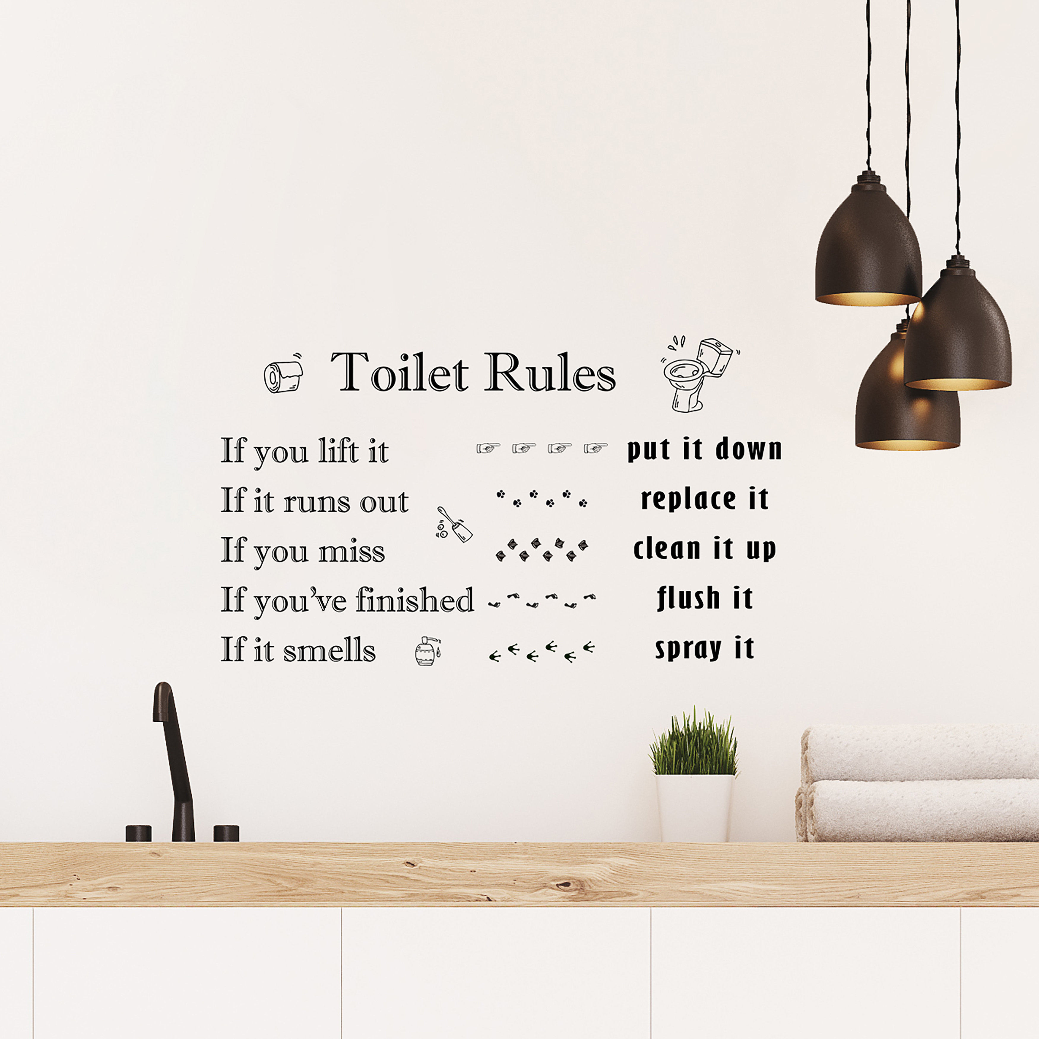 Winston Porter Toilet Rules Wall Decal & Reviews Wayfair