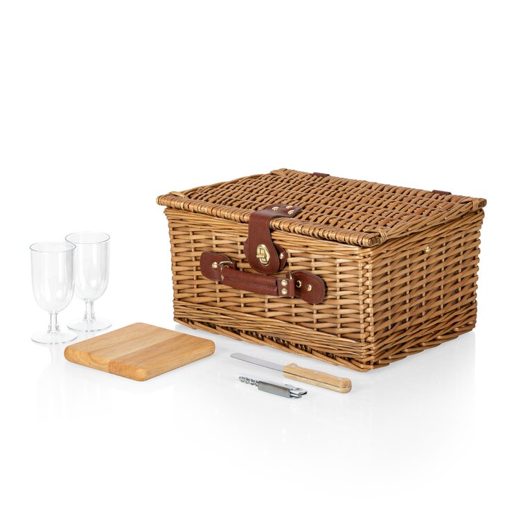 Picnic Time Vino Picnic Basket with Wine and Cheese Service for Two Harmony Collection 