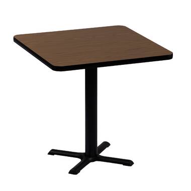 Medium Oak Thermal Fused Laminate Top Cast Iron Base Leveling Glides Tops Made in The USA Correll 24 Square Café & Break Room Bistro Table 