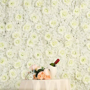 Pack of 2 Artificial Silk Rose Flower Wall Panel Home Wedding Backdrop DIY Decor 