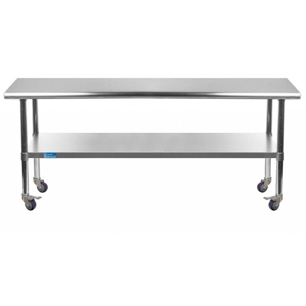 30x60 Inch Stainless Steel Table | Commercial Metal Prep Table with Adjustable Undershelf main image 1