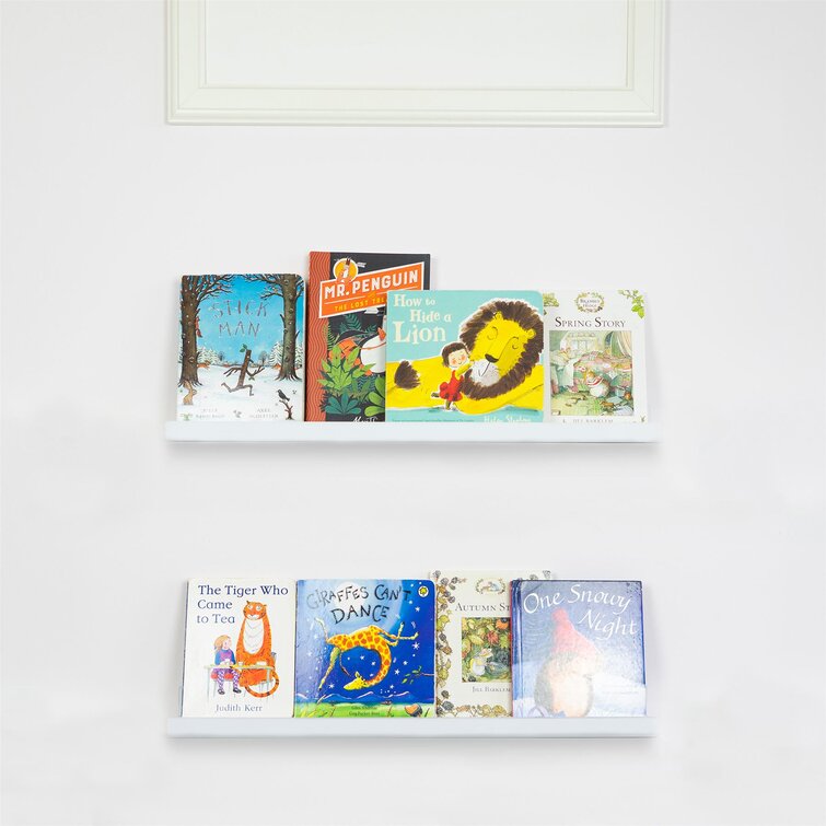 Children's Bedroom Bookshelf Floating Nursery Gallery Shelf x3 32.5cm White 