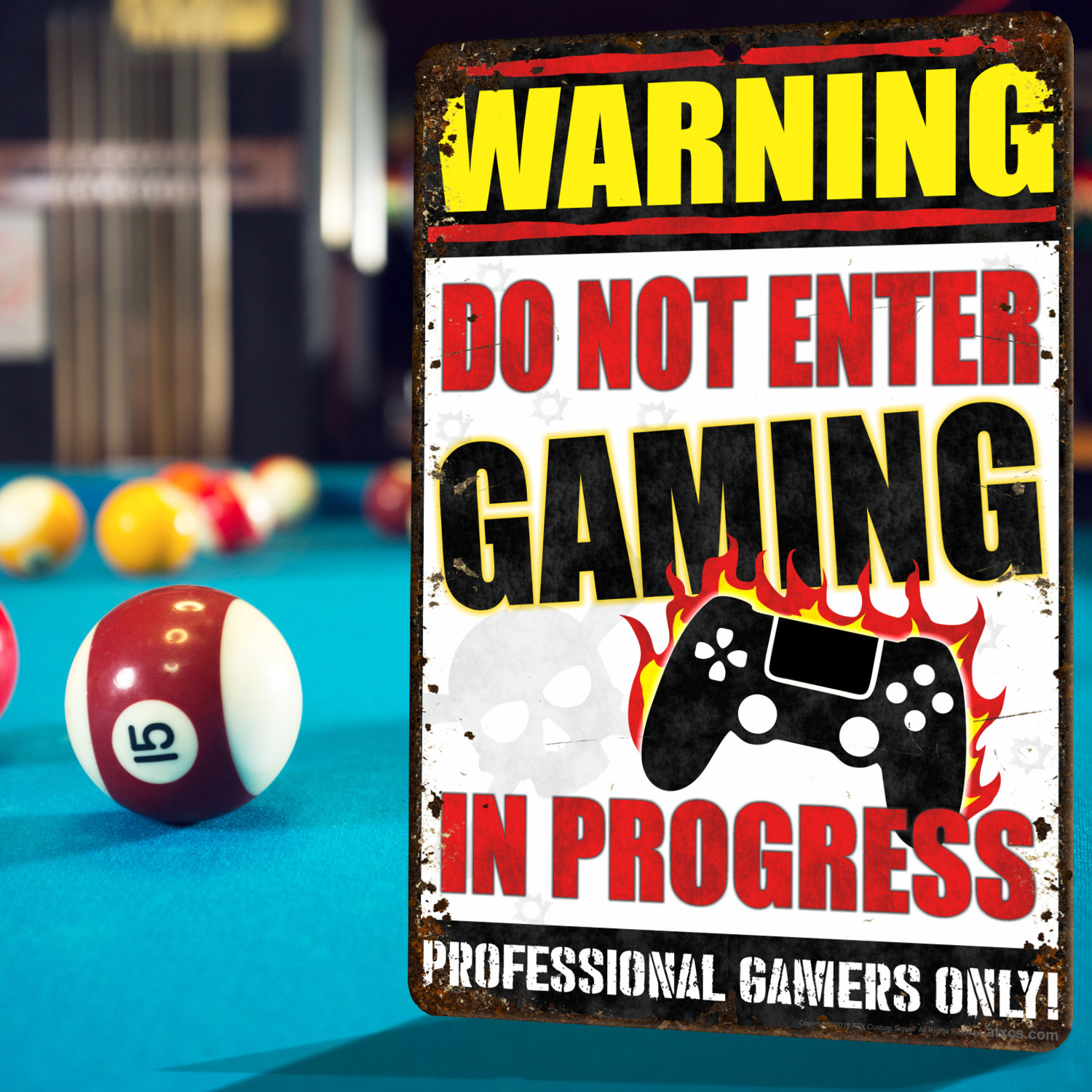 ATX CUSTOM SIGNS Video Games In Progress Sign - Warning Do Not Enter ...