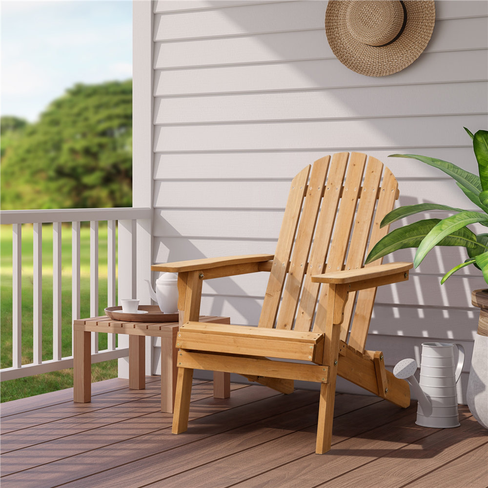 Rosecliff Heights Bennir Fir Foldable Outdoor Adirondack Chair Wayfair