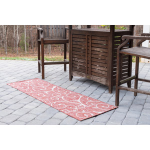 Charlton Home® Coutu Rust Red Indoor/Outdoor Rug & Reviews | Wayfair