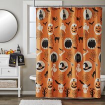 Waterproof Water Repellent Bathroom Shower Curtain Halloween Scary With Hooks 