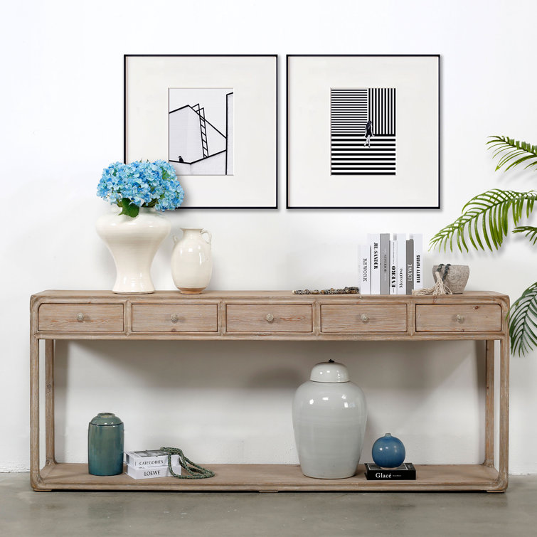 Lily's Living Ming 83.86'' Solid Wood Console Table | Wayfair