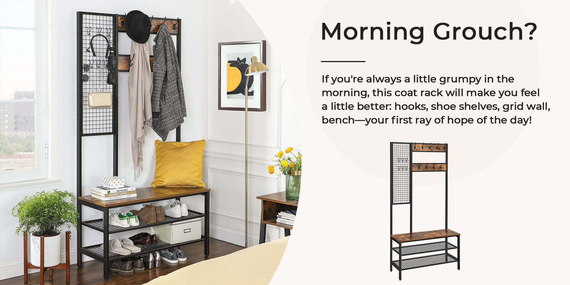 17 Stories Borman Hall Tree with Bench and Shoe Storage & Reviews