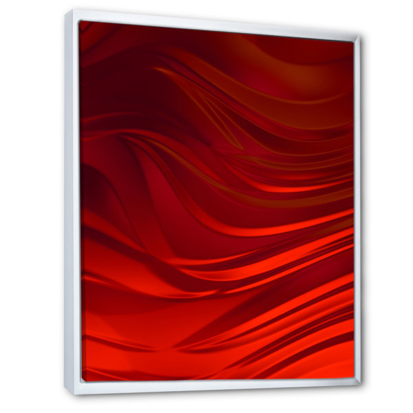 Wrought Studio Abstract Red Wave Liquid Art II Framed On Canvas ...