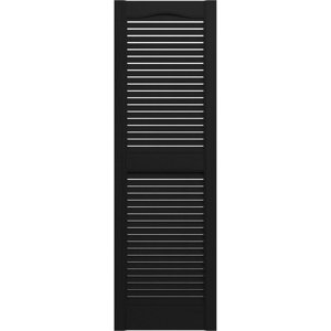 Lifetime Vinyl Open Louver Shutters (Pair) - 12"W X 25"H, Cathedral Top, Wedgewood Blue, With Hardware