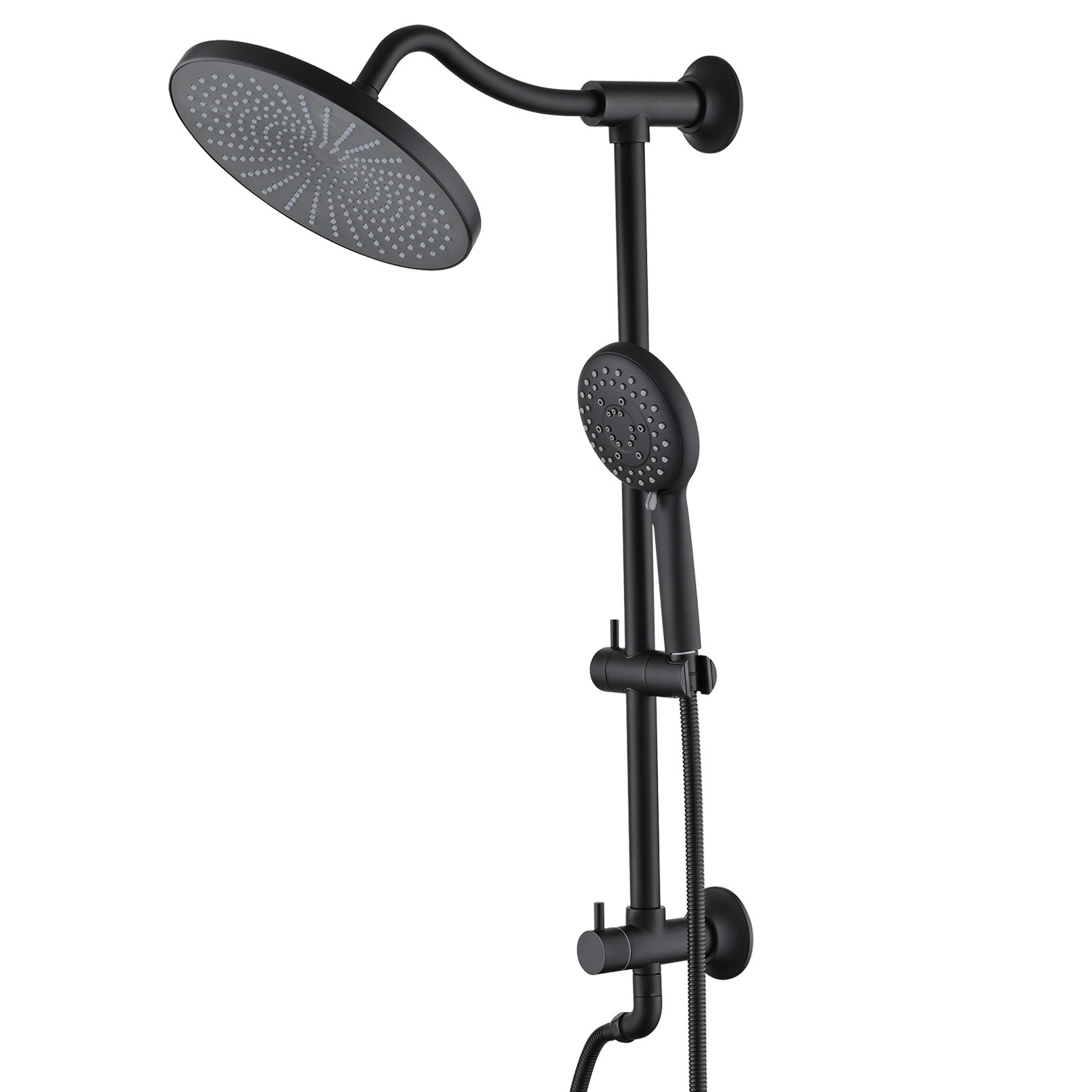 DORNBERG Matte Black Retrofit Shower System,rain Shower Systems With 5setting Handheld Shower