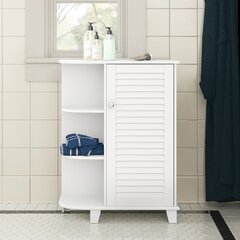Details about   Bathroom Cabinet Wooden Free Standing Storage Organizer Steel Frame w/ Shelf 