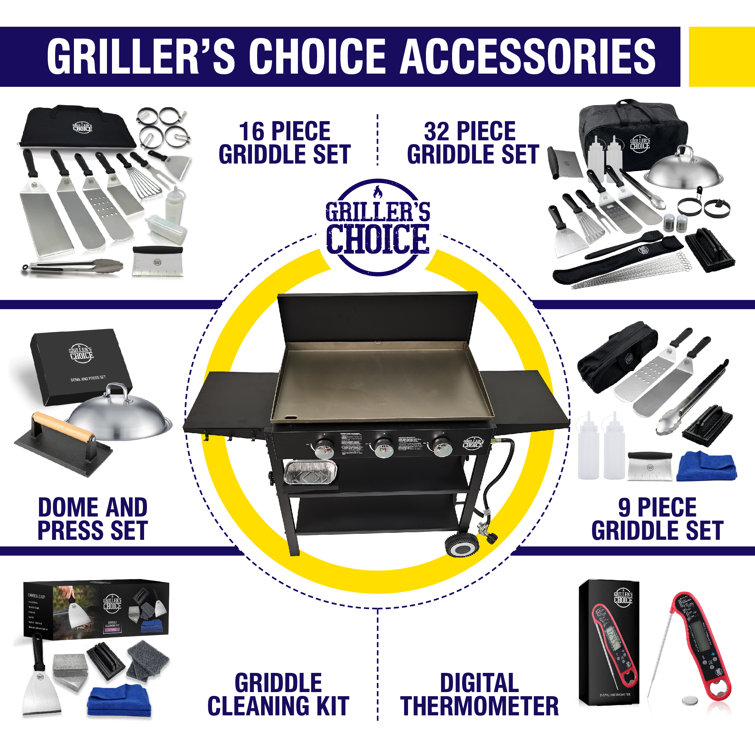 Grillers Choice 3 - Burner Flat Top Liquid Propane 36000 BTU Gas Grill - 1