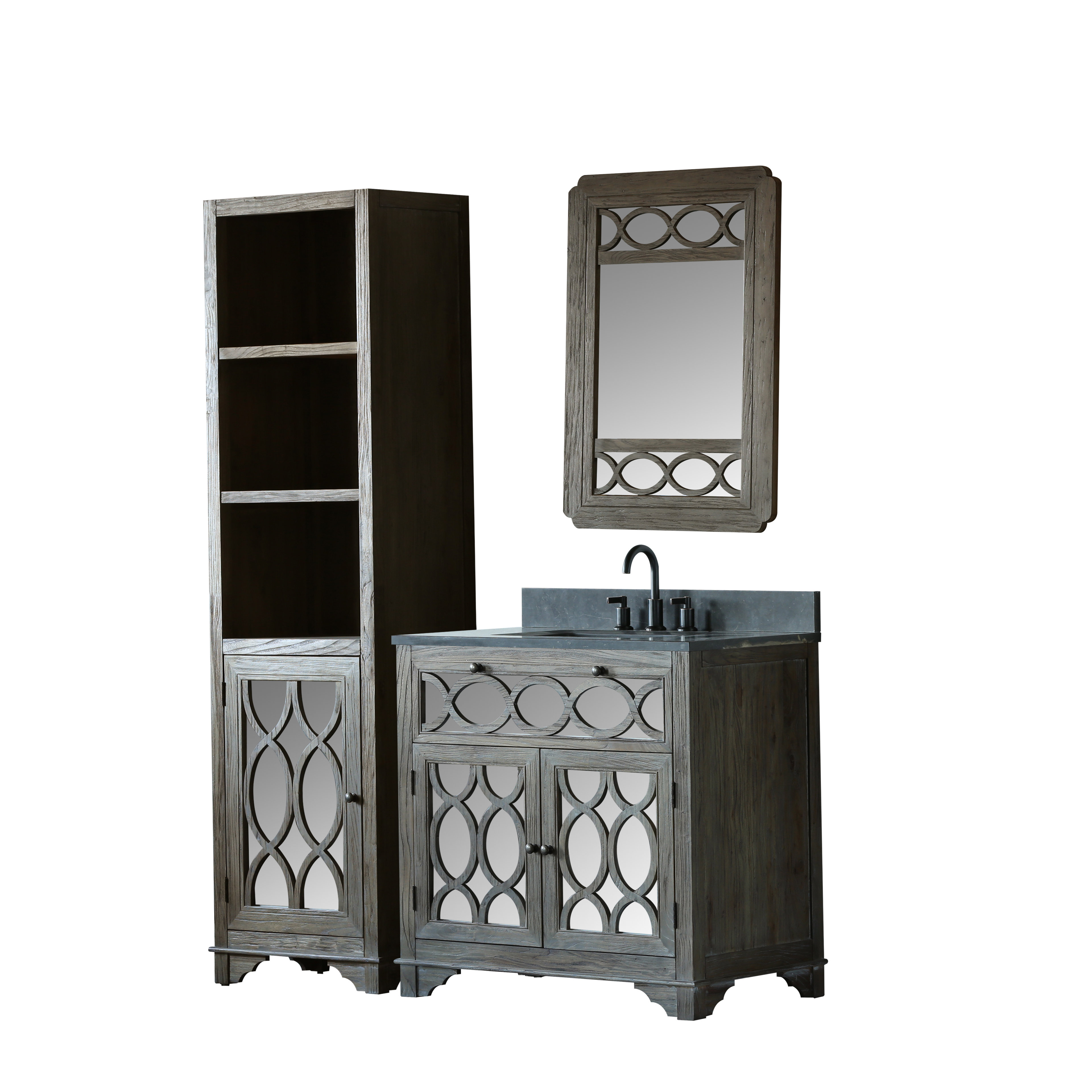 Rosecliff Heights Saragosa 36" Single Bathroom Vanity Set with Mirror