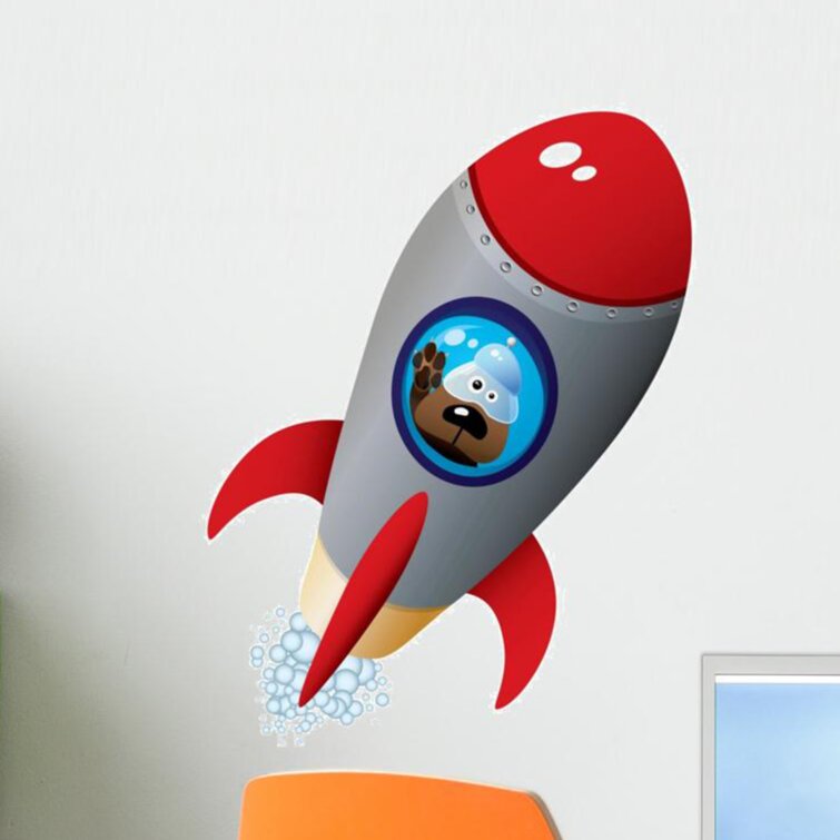 Isabelle & Max™ Cartoon Dog Astronaut Spaceship Peel and Stick for Boys  Wall Decal | Wayfair
