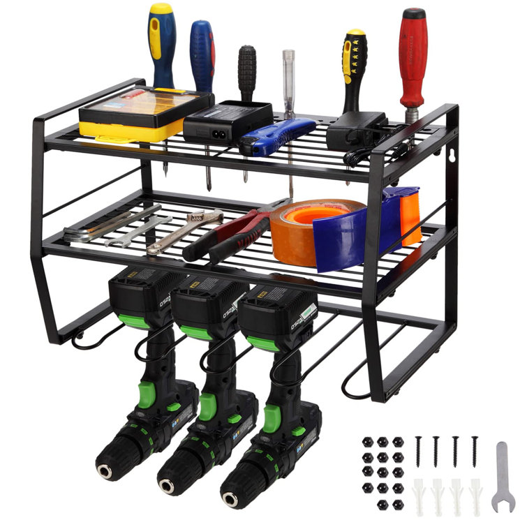 Wall Mountable 3 Tier Tool Organiser Storage Shelf Holder Pliers Rack Garage DIY 