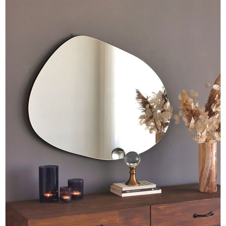 Copper Round Large Bedroom Bathroom Wall Mirror Simply Elegant 55CM Contemporary 