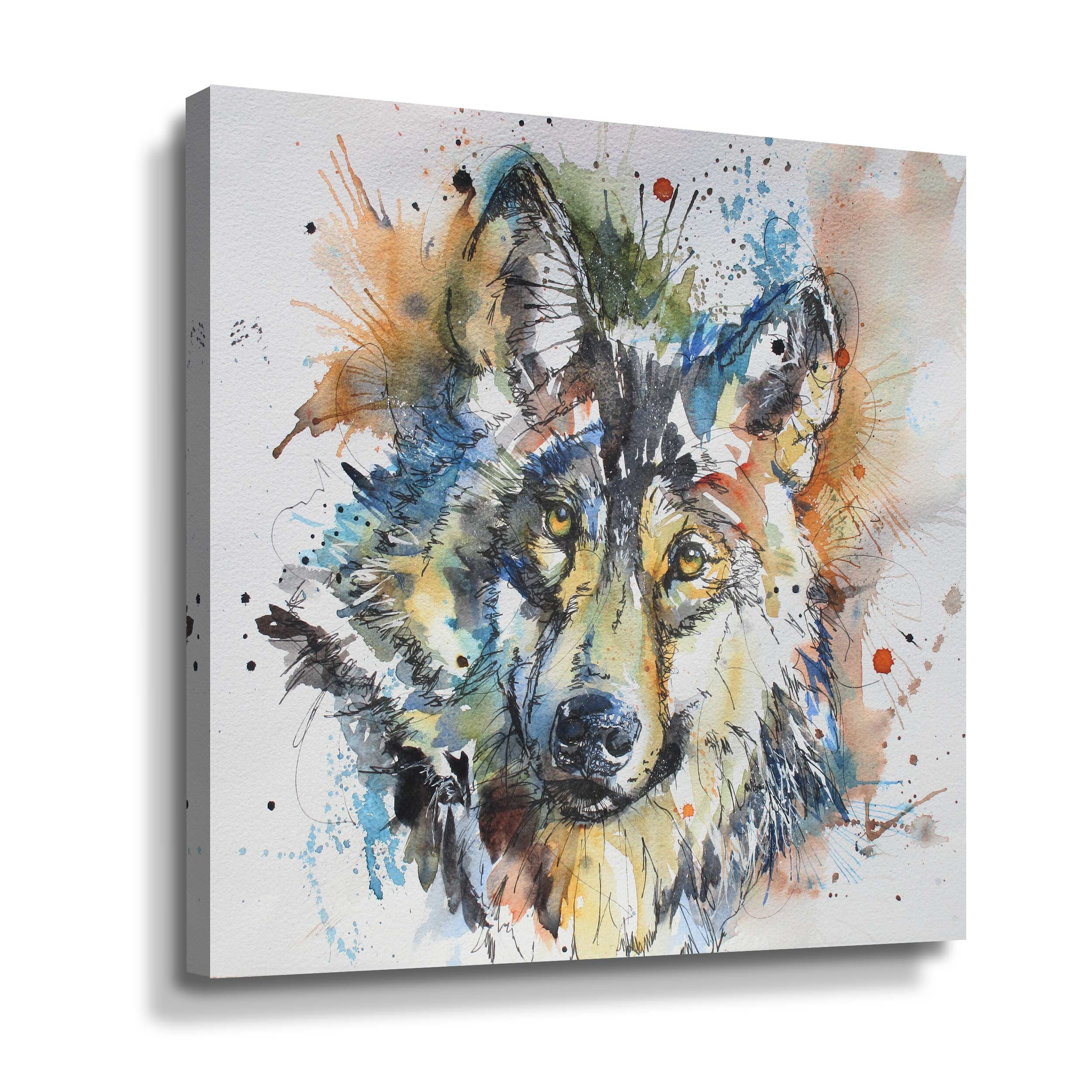 Red Barrel Studio® Wolf 1 by Liz Chaderton - Painting on Canvas | Wayfair