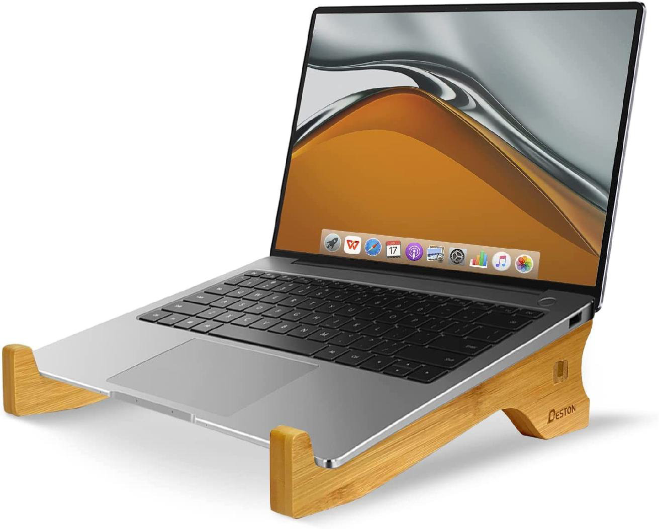 Latitude Run® Laptop Stand For Desk, Ergonomic Bamboo Computer Stand