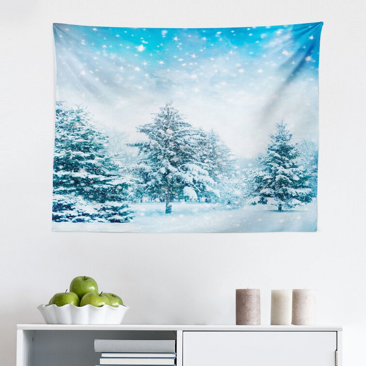 Sunny Sand Beach Palm Trees Snow Mountain Tapestry Wall Hanging Living Room Dorm 