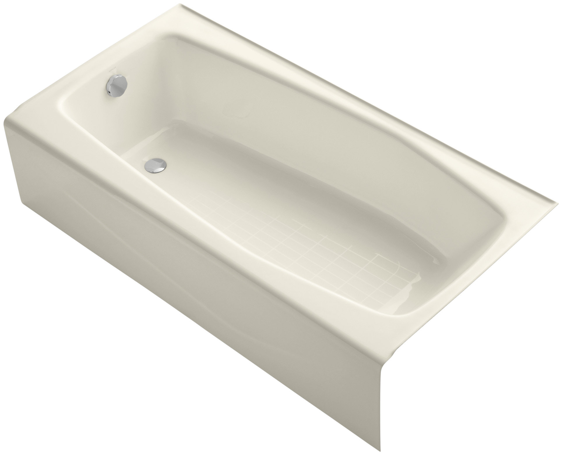 Kohler Villager 60" x 30" Alcove Soaking Cast Iron Bathtub & Reviews ...
