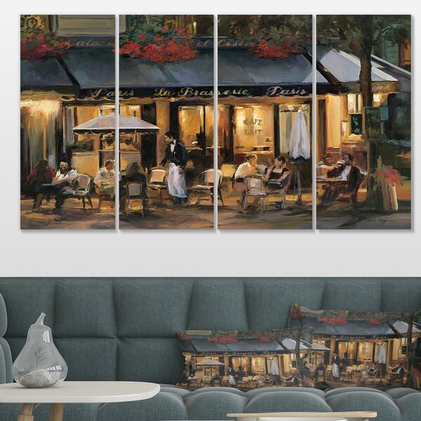 East Urban Home La Brasserie Of Champs-Elysees Paris - Wrapped Canvas ...