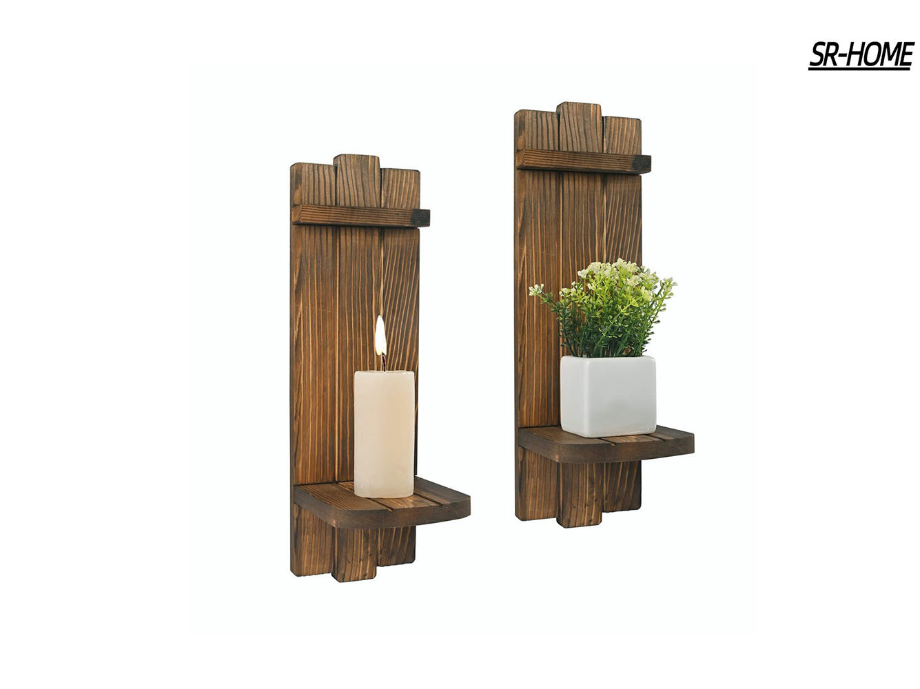 SRHOME Wall Decor, Wall Candle Holder Rustic Home Decor, Farmhouse