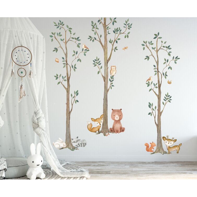 Sticker owl sticker wall woodland forest watercolor decoration room