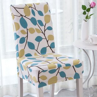 Short Elastic Reusable Kitchen Bar Dining Room Chair Protector Fabric Slipcover 