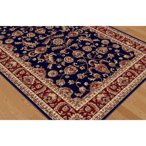 Astoria Grand Clarence Performance Navy Blue/Red Rug Reviews Wayfair