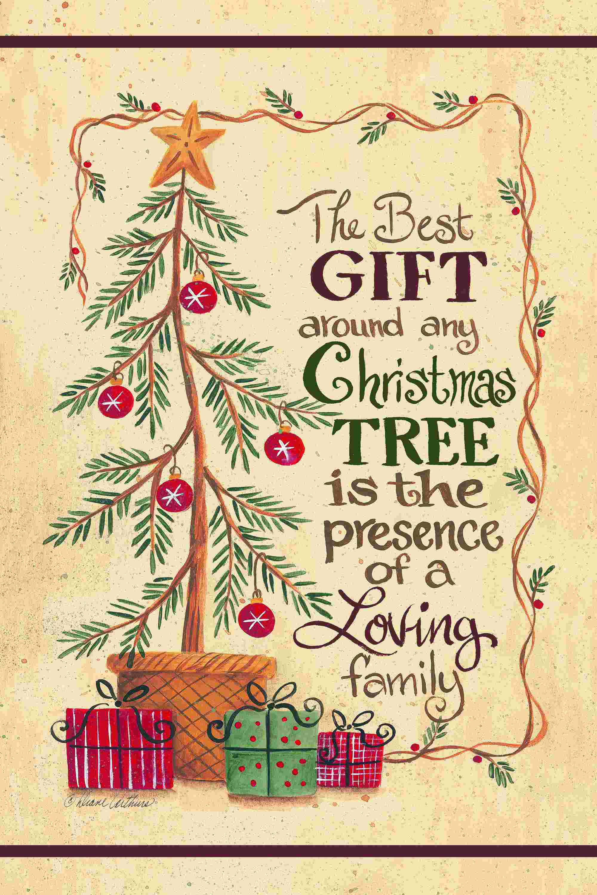 The Holiday Aisle® Primitive Throw Christmas Tree Wrapped Canvas