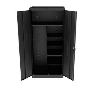 200 lbs Capacity per Shelf 36 Width x 78 Height x 24 Depth 7 Shelves Tennsco 7820 Heavy Gauge Steel Deluxe Combination Storage Cabinet Medium Gray 