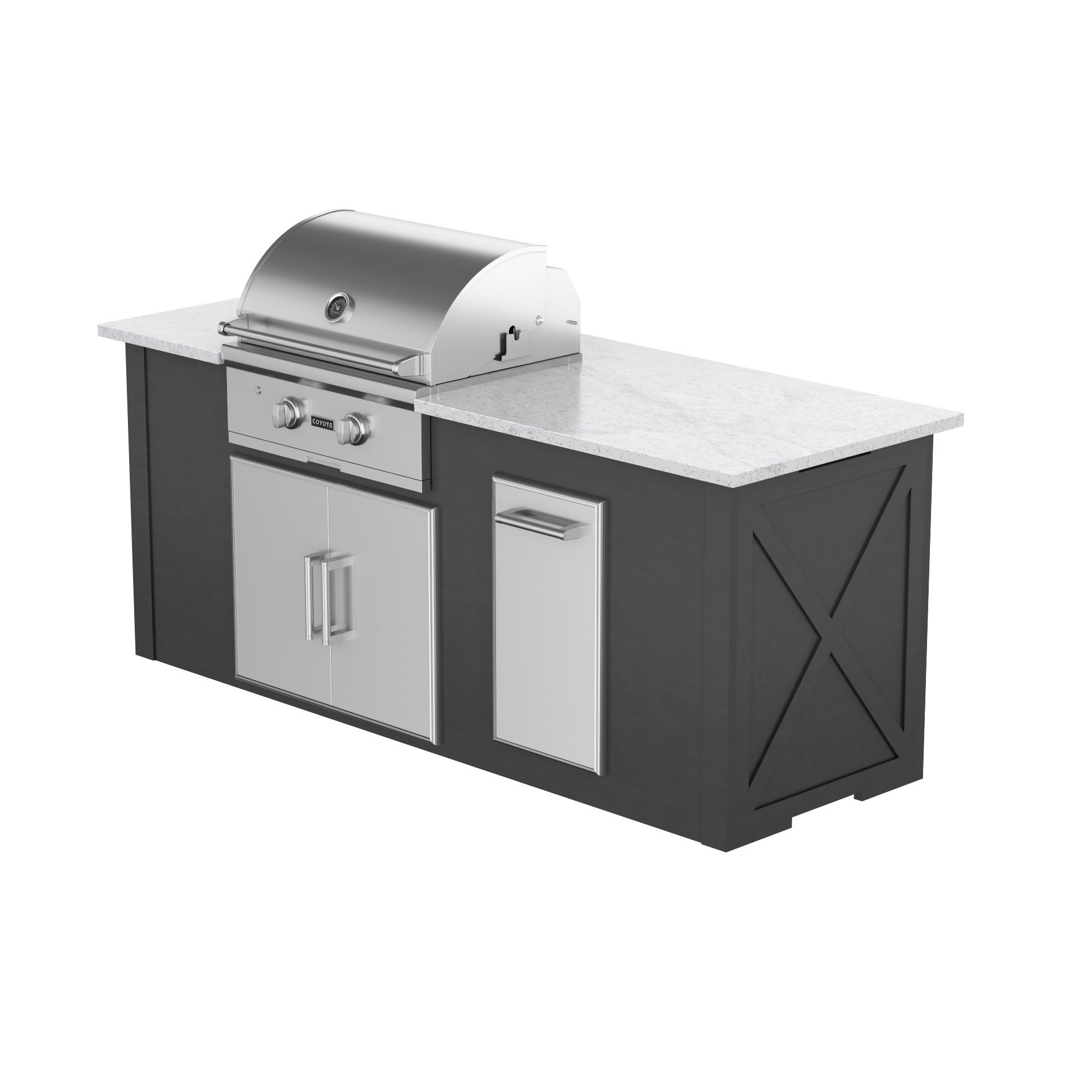 RTA Outdoor Living Cottage X 2Burner Liquid Propane BBQ Grill Island Wayfair