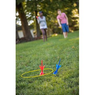 Lawn Darts Outdoor Games for Family Set of 4 Yard Darts with 12 Glow in The Dark Rings Backyard Game for Adults & Children 