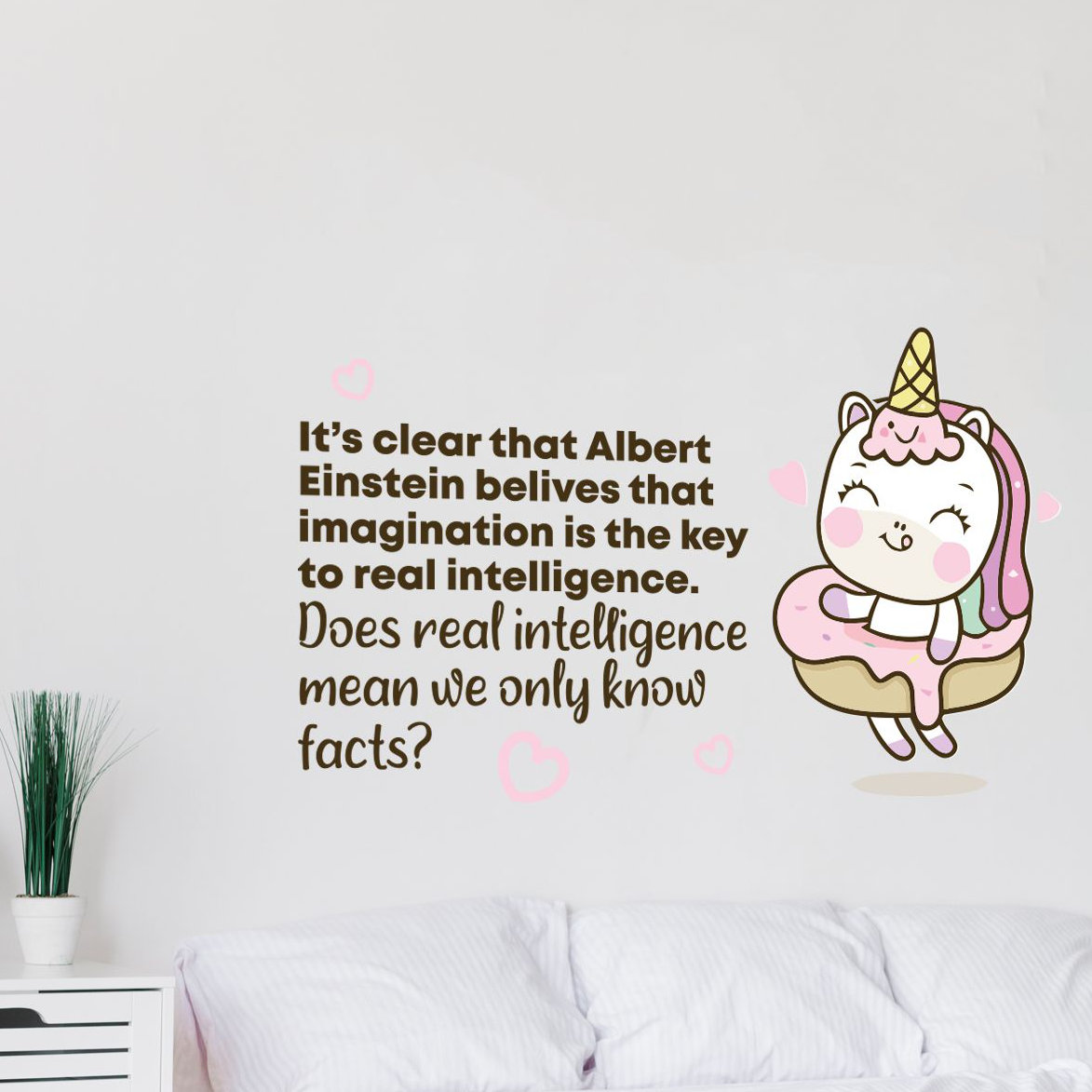 Zoomie Kids Imagination Cute Unicorn Vinyl Wall Decal Wayfair