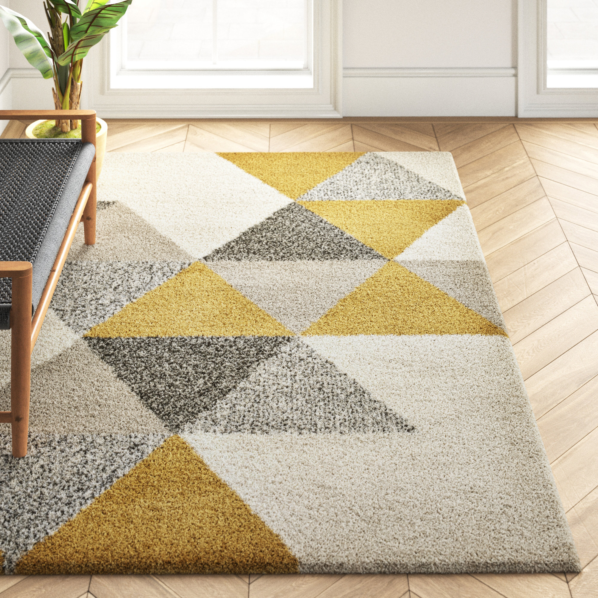 Zipcode Design Adison Tufted Beige/Ochre Rug & Reviews Wayfair.co.uk