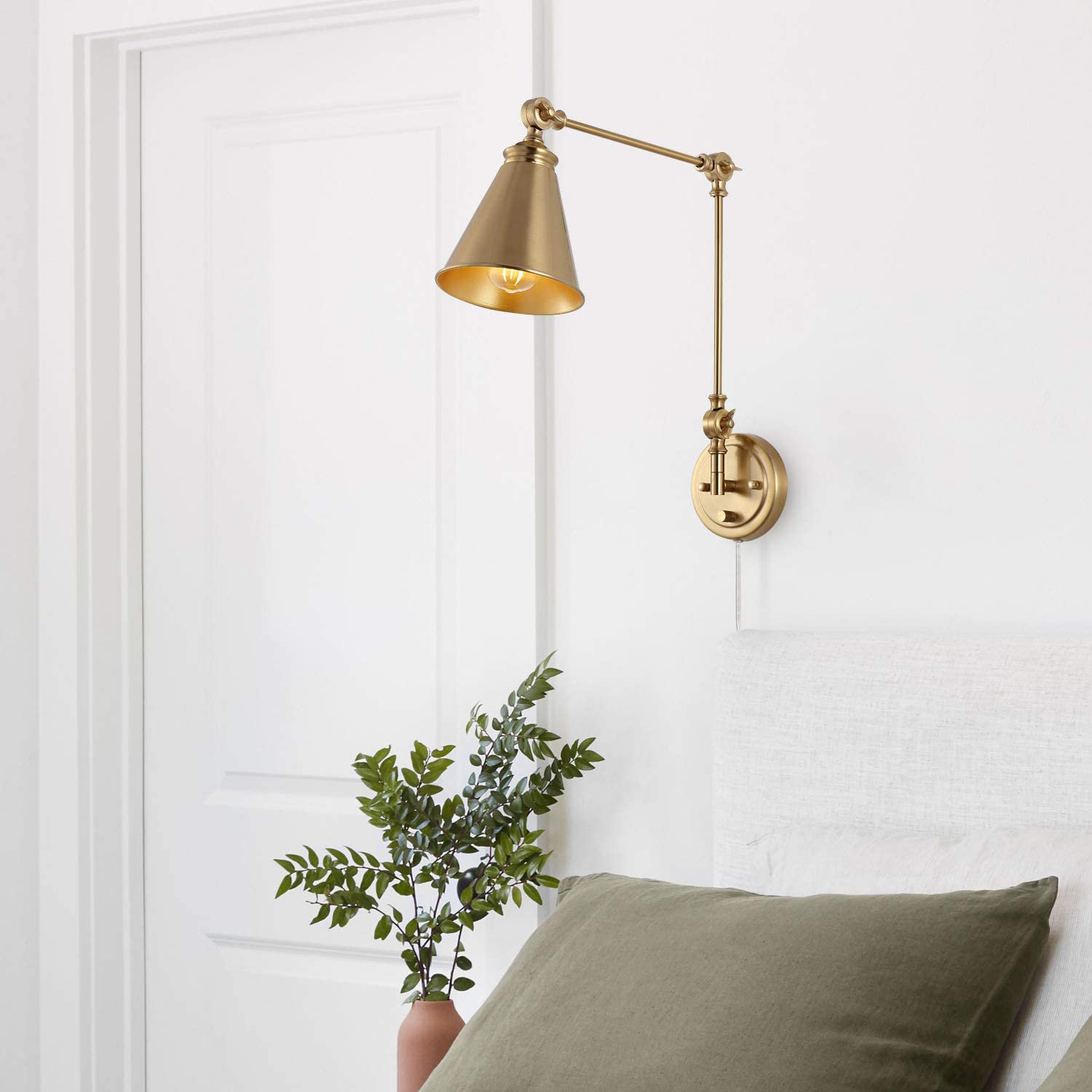 Rosdorf Park Ceirra Solid Brass Swing Arm Sconce Wayfair