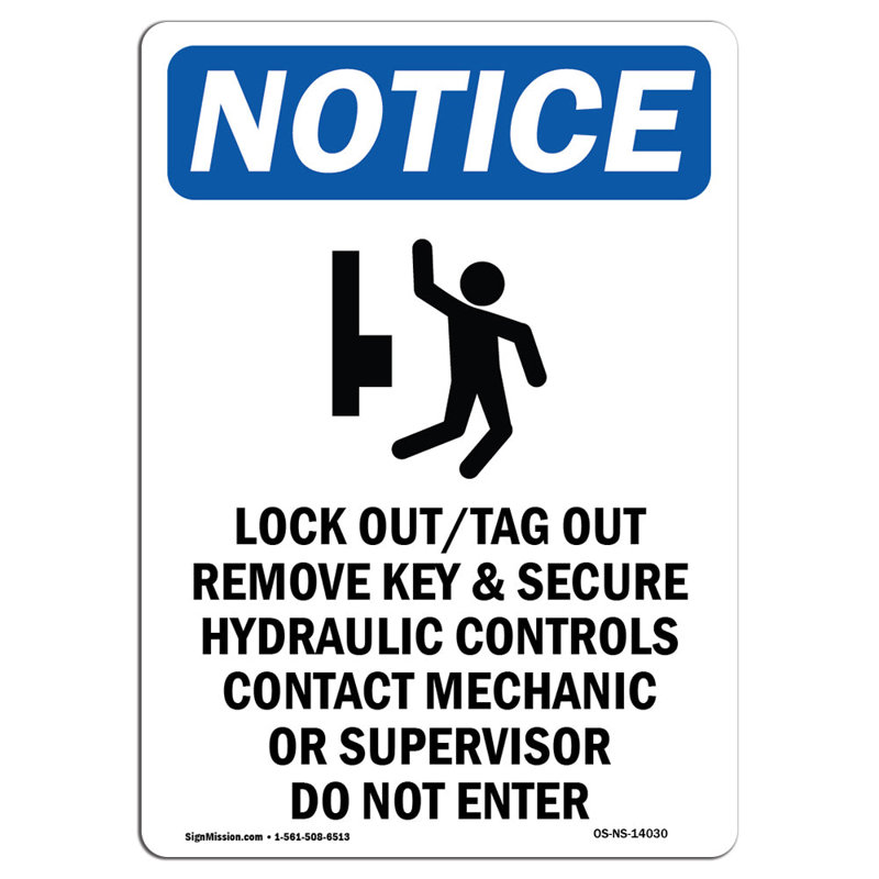 SignMission Lock Outtag Out Remove Sign with Symbol Wayfair