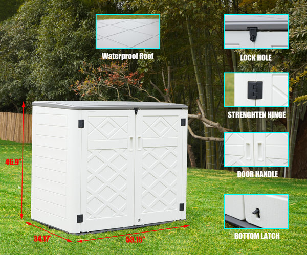 4.4 ft. W x 2.8 ft. D Resin Horizontal Storage Shed