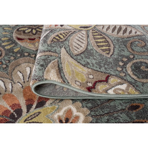 Charlton Home® Kasturi Performance Seafoam Green Rug & Reviews | Wayfair
