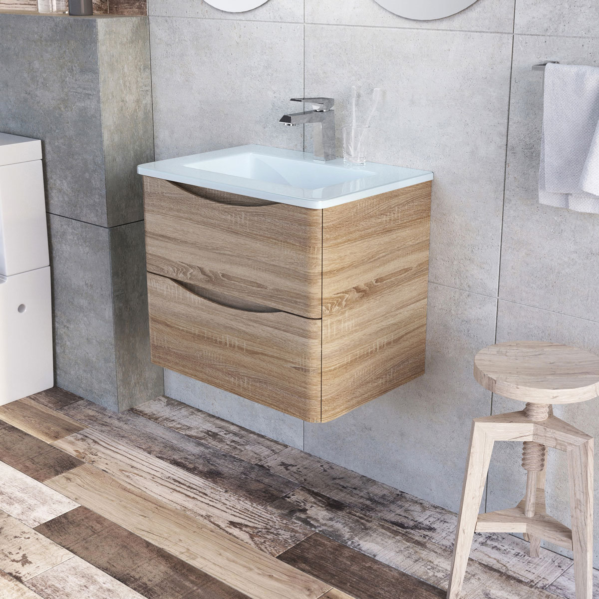 Ebern Designs Harleigh 600Mm Wall Mounted Single Bathroom Vanity with