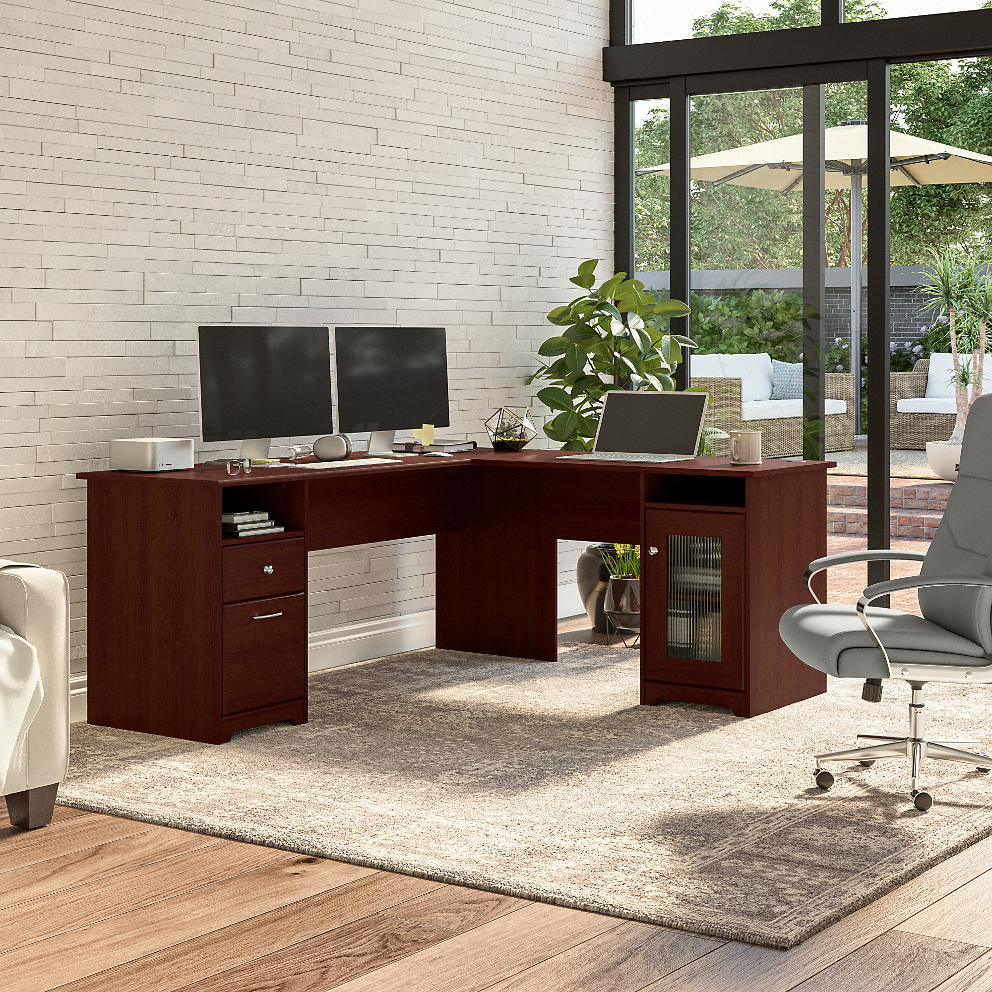 Bush Furniture 2 Piece L-Shape Writing Desk Office Set & Reviews | Wayfair