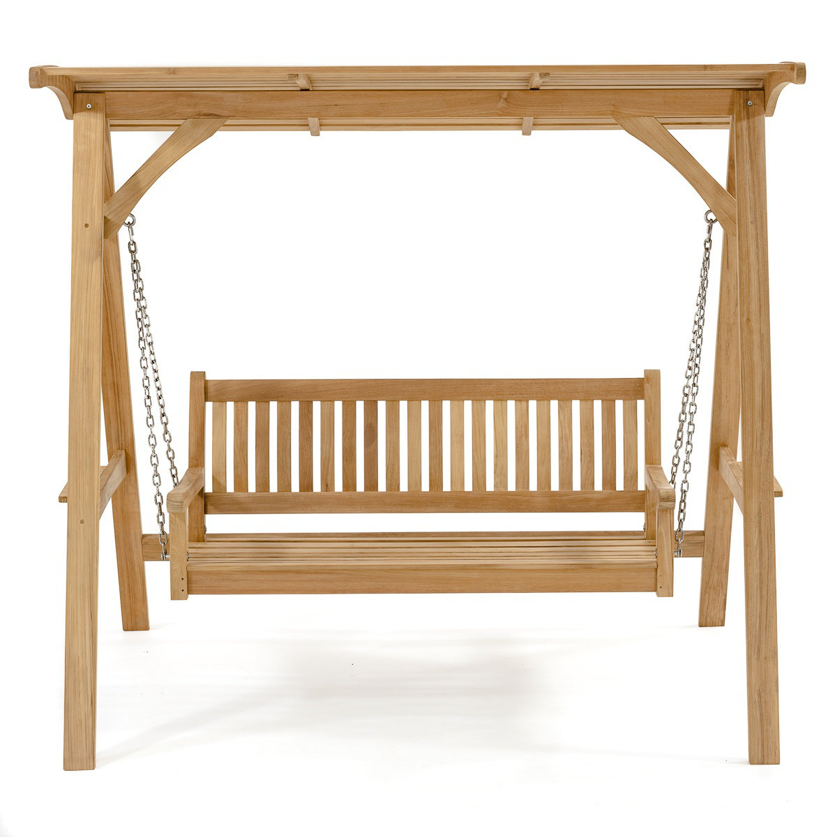 Westminster Teak Solid Wood Porch Swing with Canopy Wayfair