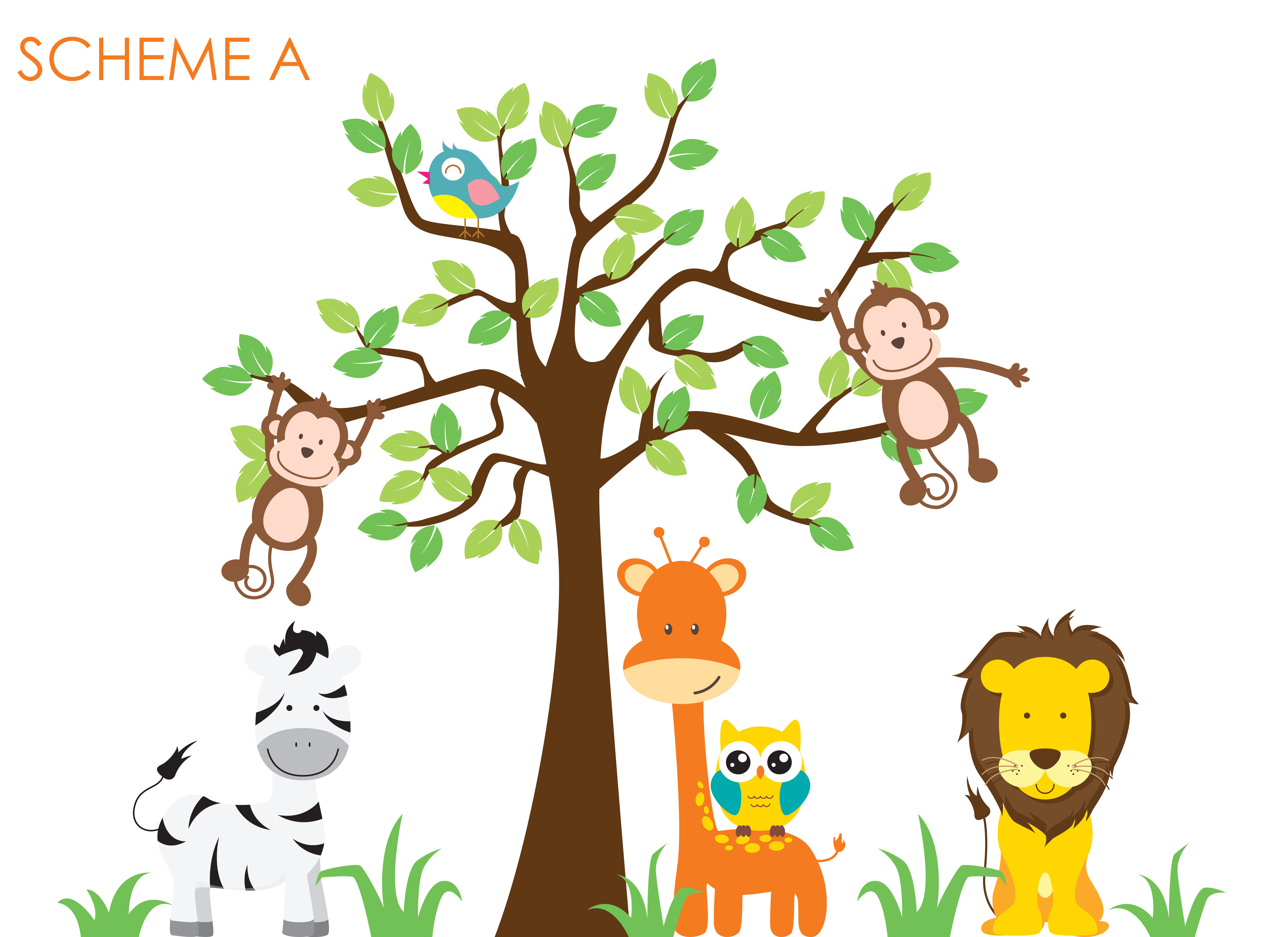 Zoomie Kids Nursery Jungle, Tree, Giraffe and Safari Wall Decal & Reviews |  Wayfair